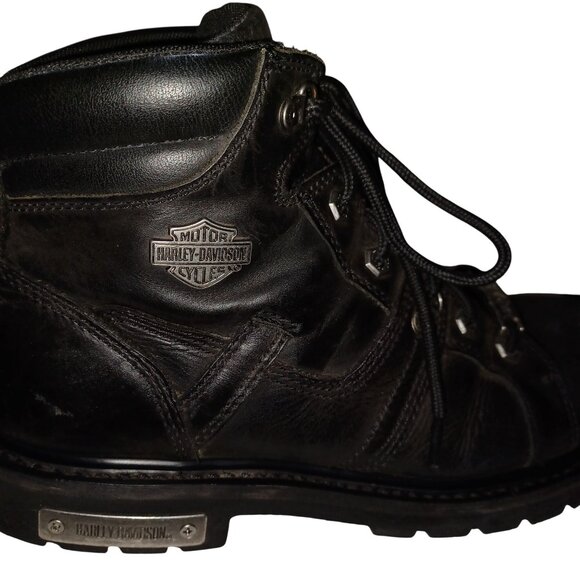Harley-Davidson Mens Black Leather Ruskin Lace-Up Motorcycle Boots Size 11.5 M - Picture 3 of 15